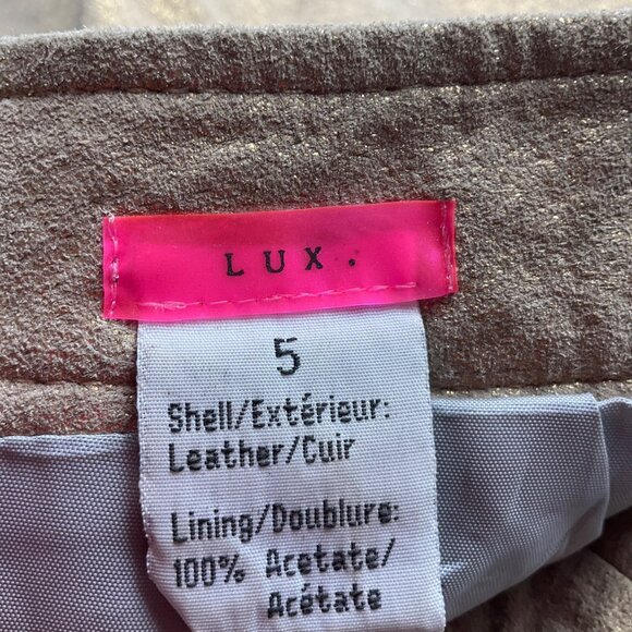 VTG Lux Sz 5 Gold Metallic Matte Leather Pencil Skirt Old Money Y2K Night Out - Picture 5 of 11